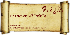 Fridrich Ádám névjegykártya